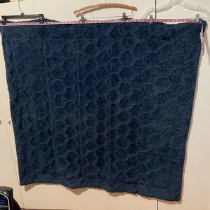 KEEP 💰soft Teal Blue Blanket hexagonal plush pattern